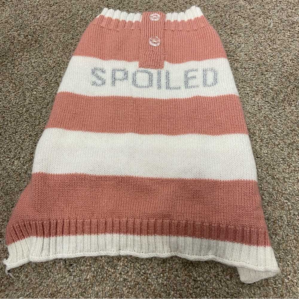 Vibrant Life Winter Dog Clothes Spoiled Pink Sweater, Small‎